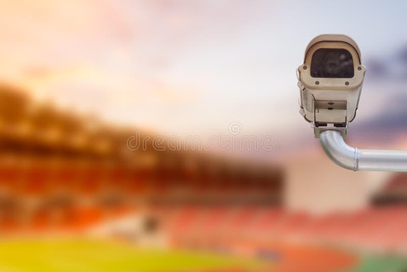CCTV camera in football stadium royalty free stock photo CCTV camera in football stadium royalty free stock photo
