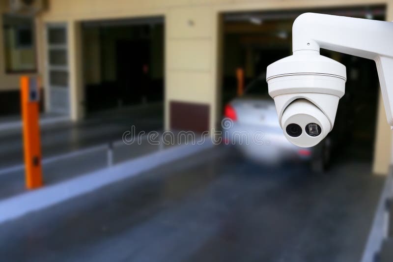 Cctv Camera Installed on the Parking Lot To Protection Security. Copy