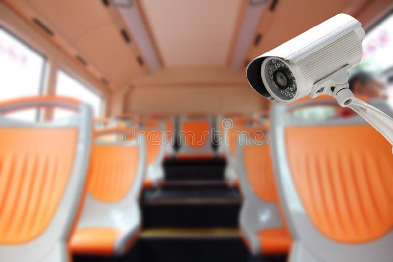 CCTV Camera Security In A Bus Stock Photo Image of electronics
