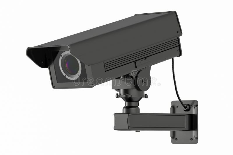 Cctv Camera or Security Camera Isolated on White Stock Illustration