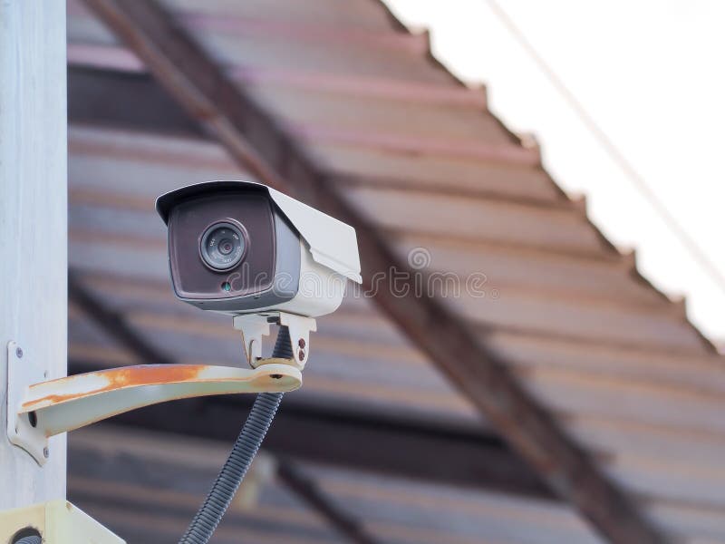 CCTV camera security on the old wall , With place your text security, safety, technology. Old cctv monitor stock images, royalty-free photos and pictures