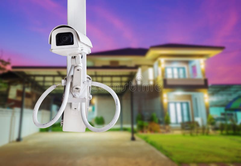 CCTV Camera Surveillance with House Stock Image Image of privacy