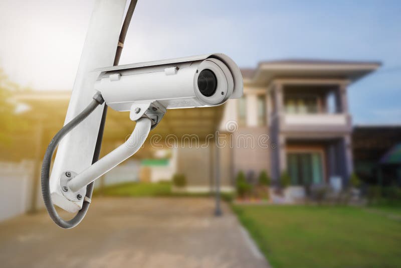 CCTV Camera Surveillance with House Stock Image Image of camera