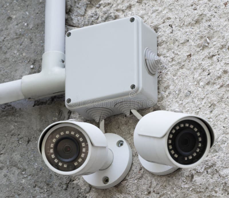 CCTV Cameras Outside Building Stock Image Image of cctv, guard 153907113