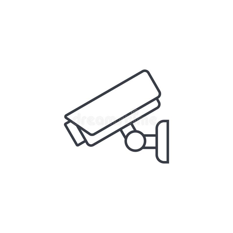 Cctv, câmara digital da segurança, linha fina ícone da proteção Símbolo linear do vetor