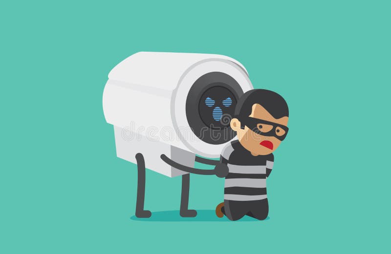 CCTV kamera aresztujący rabuś ilustracji CCTV kamera aresztujący rabuś ilustracji