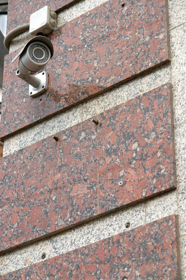 CCTV kamera bezpieczeństwa na ściennym outside fotografia stock CCTV kamera bezpieczeństwa na ściennym outside fotografia stock