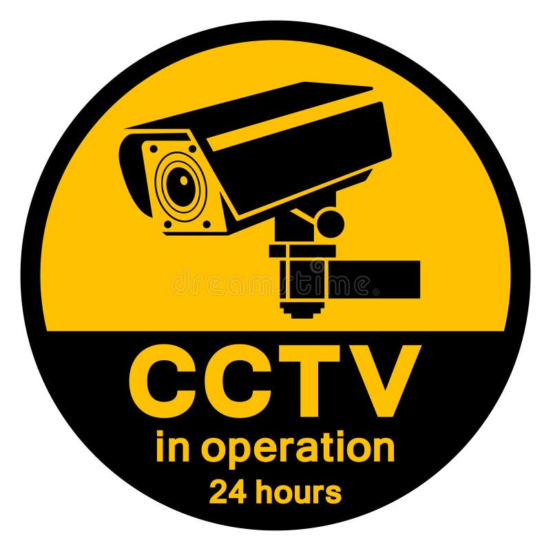 CCTV in Operation 24 Hours Symbol Sign, Vector Illustration, Isolate on