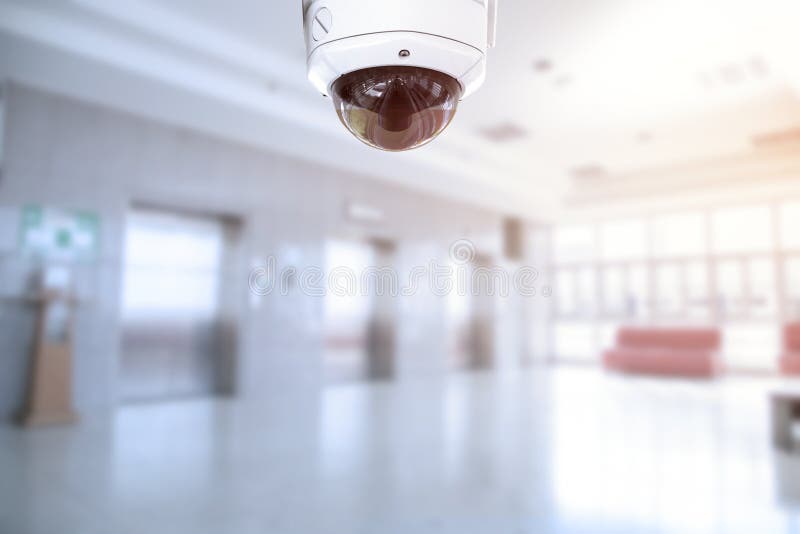 CCTV Security Camera with Office Building Elevator Doors in Modern