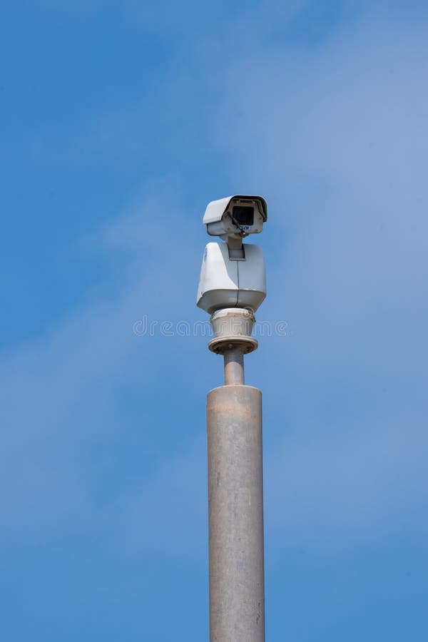 CCTV Security Camera on the Promenade Blackpool August 2020 Editorial