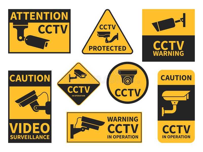 4 X CCTV in operation sticker sign security house work factory sign 4 options 