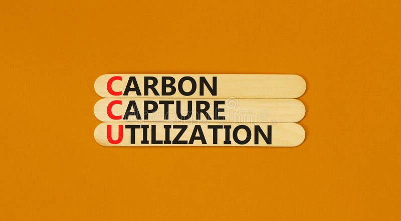 CCU Carbon capture utilization symbol. Concept words CCU Carbon capture utilization on beautiful stick. Beautiful orange stock photos