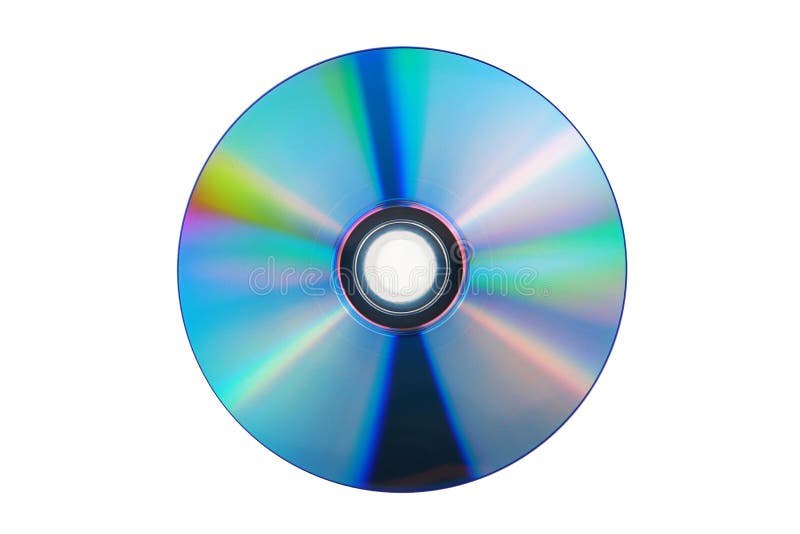 CD or DVD (Compact Discs) laid out on a white background stock photos