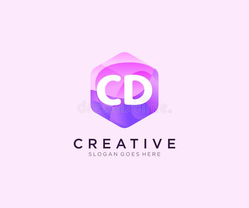 CD initial logo With Colorful Hexagon Modern Business Alphabet Logo template vector royalty free illustration