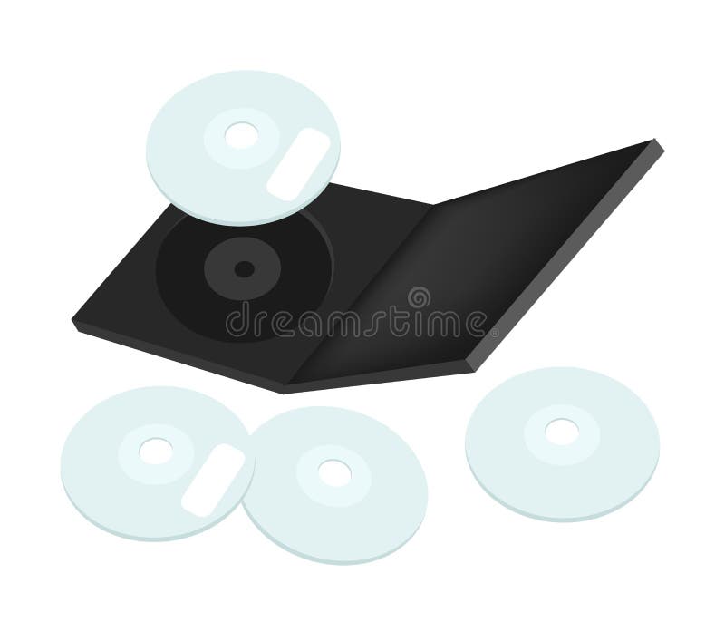 CD o DVD con la cassa del compact disc illustrazione di stock CD o DVD con la cassa del compact disc illustrazione di stock