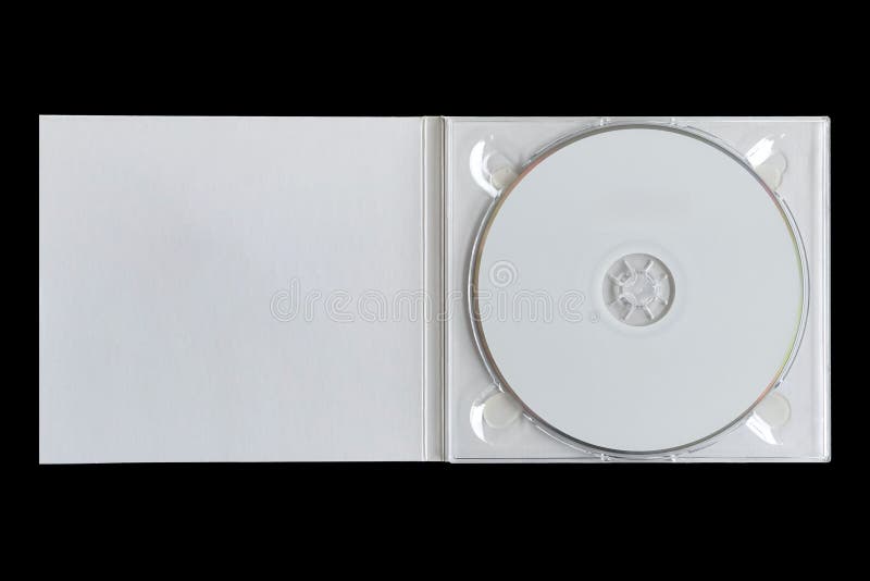 Cd in white cardboard sleeve with plastic tray compact disc packaging template royalty free stock images
