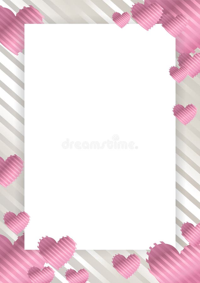 frame, border with pink hearts on a white background vector illustration frame, border with pink hearts on a white background vector illustration