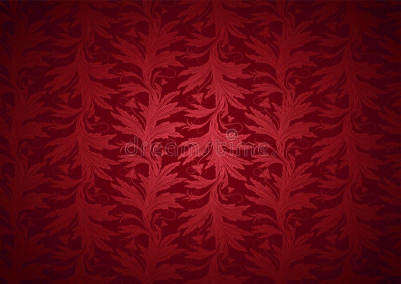 Vintage Style Wallpaper Damask Art Nouveau Ornaments Floral Design