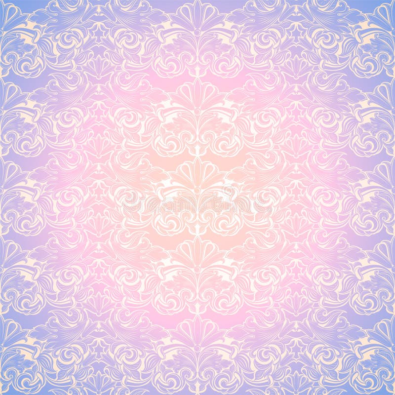 Pastel Pink and Purple Vintage Background, Royal with Classic Baroque  Pattern, Rococo Stock Vector - Illustration of card, label: 145017865