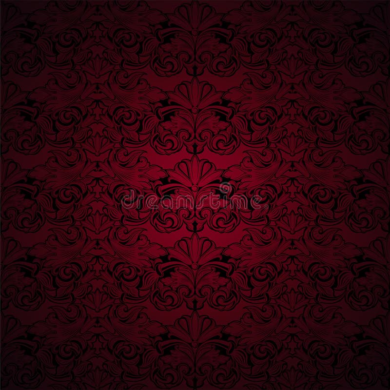 Dark Red and Black Vintage Background, Royal with Classic Baroque Pattern,  Rococo Stock Vector - Illustration of background, baroque: 145018721