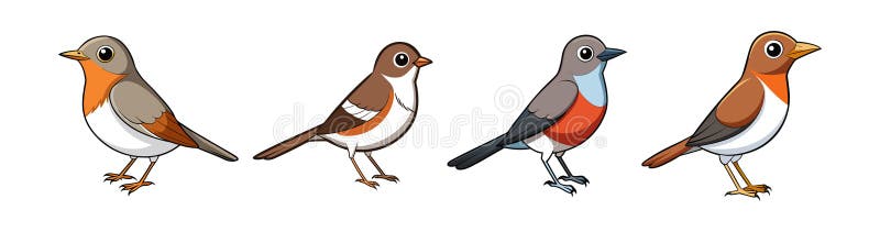 Cea mai mică pasăre Flycatcher în setări colorate stock illustration