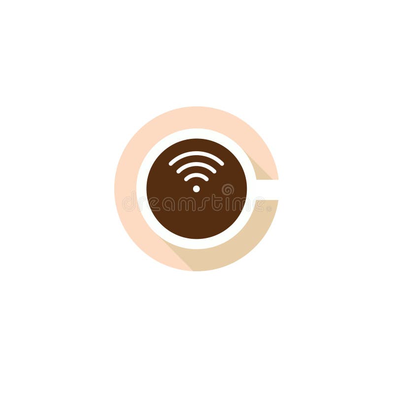 Ceașcă de cafea cu siglă wifi vector illustration