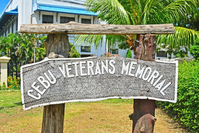 Cebu Veterans Memorial Sign in Cebu, Philippines Editorial Stock Image