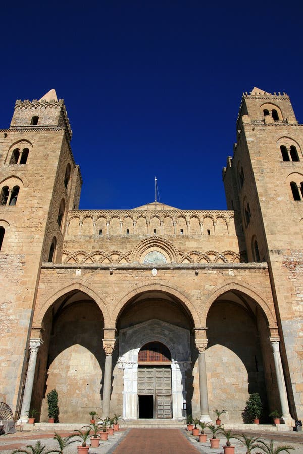 Cefalu cathedral architecture; Sicily