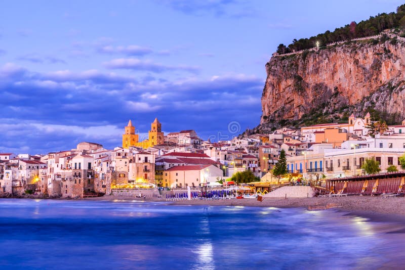 Cefalu, Sicily. Ligurian Sea and medieval sicilian city Cefalu. Province of Palermo, Italy. Cefalu, Sicily. Ligurian Sea and medieval sicilian city Cefalu. Province of Palermo, Italy.