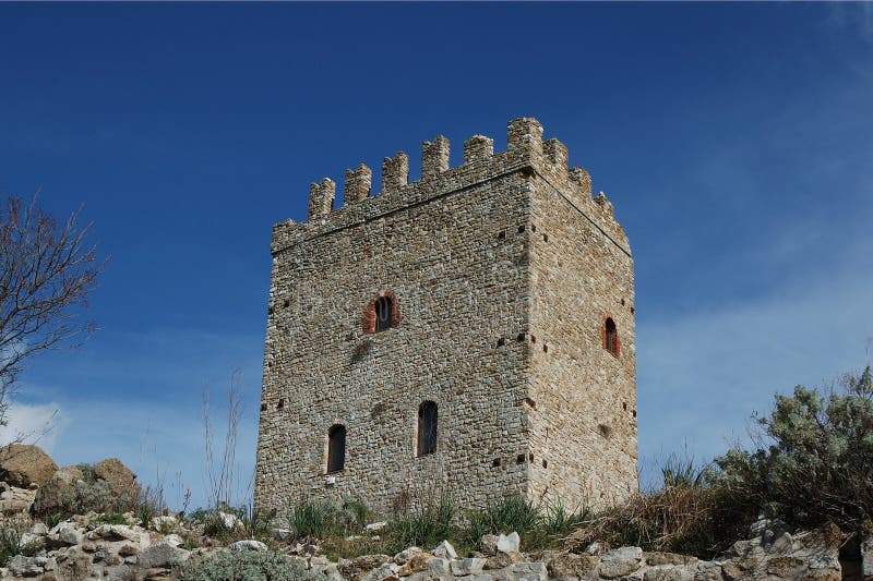 Old castle in cefalÃ  diana sicily. Old castle in cefalÃ  diana sicily