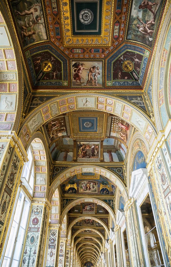 Ceiling in Art Gallery, Winter Palace of St. Petersburg Editorial Photo