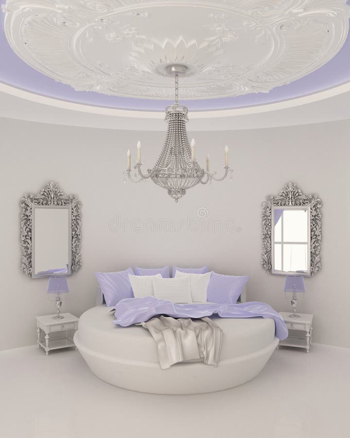 Ceiling Decor in Modern Bedroom Stock Illustration - Illustration of  covering, apartment: 17650949