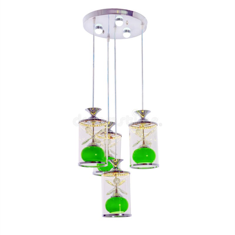 Ceiling Lamp with Four Hanging Lights Stock Image Image of equipment