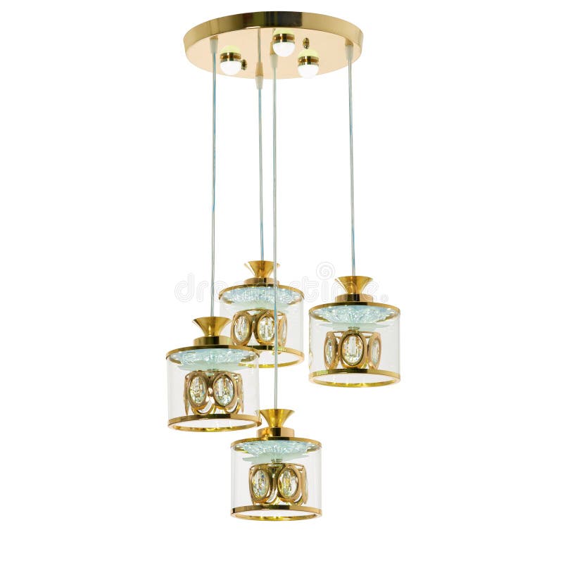 Ceiling Lamp with Four Hanging Lights Stock Photo Image of electric