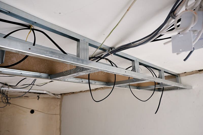 The Ceiling Of Plasterboard Stock Image Image Of