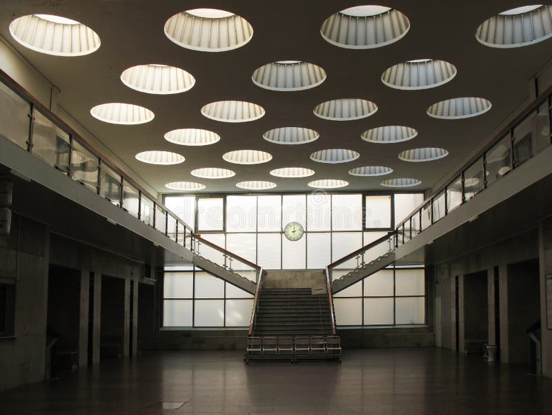 Ceiling with rooflights. Partial view