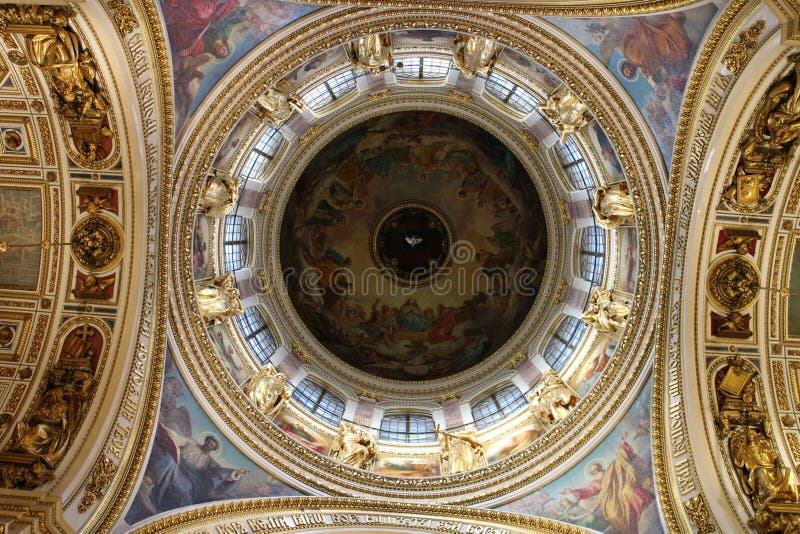 Ceiling in St. Isaac`s Cathedral, Saint Petersburg