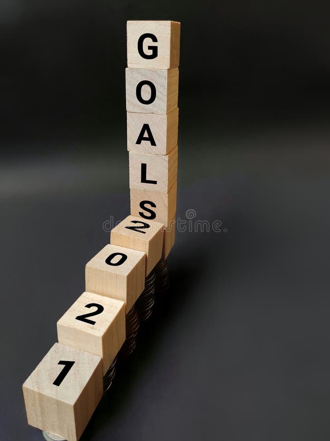 Cele koncepcji biznesowej 2021 kontekst tekstowy. zdjęcie z magazynu. fotografia stock