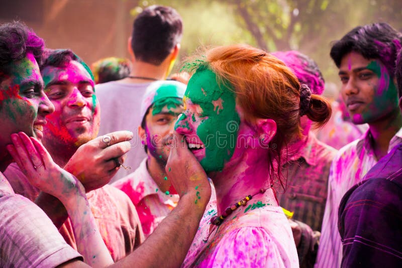 Celebraciones del festival de Holi en la India fotografía de archivo libre de regalías Celebraciones del festival de Holi en la India fotografía de archivo libre de regalías