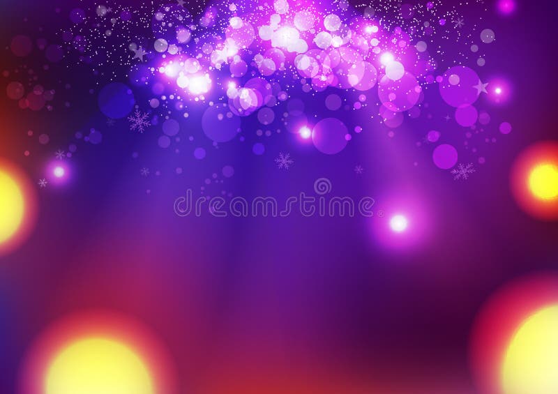 Celebrarea stelelor magice purpurie shimmer fantasy bokeh strălucitor abstract partter event abstract vector vector royalty free illustration