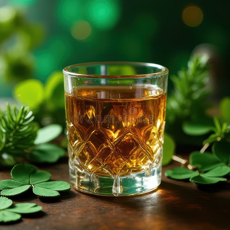 Celebrate St. Patricks Day med ett glas Irish Whiskey royaltyfri illustrationer