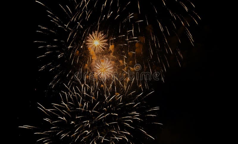 Celebration Fireworks light up the night sky stock photography