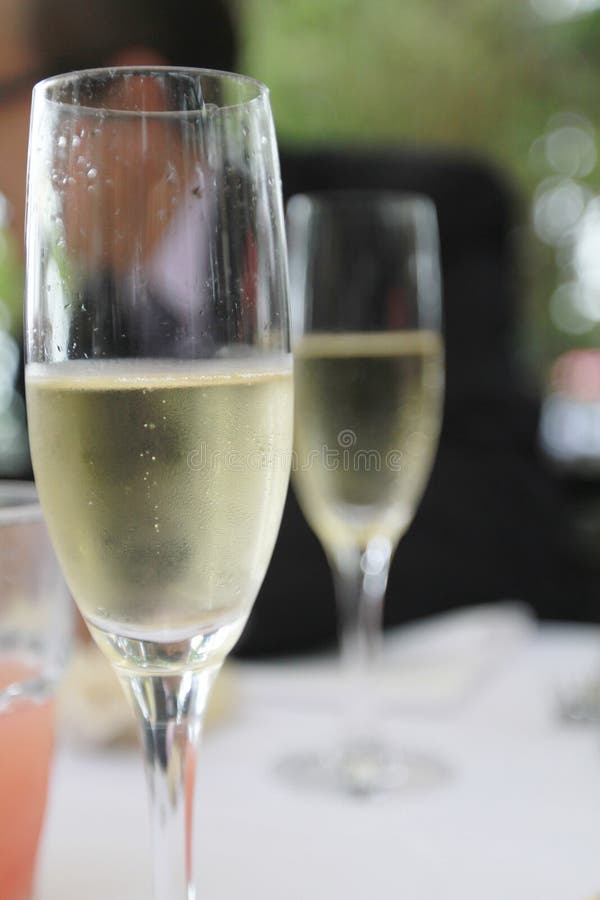 The Celebration Toast with Champagne, a Glass of Champagne Stock Photo