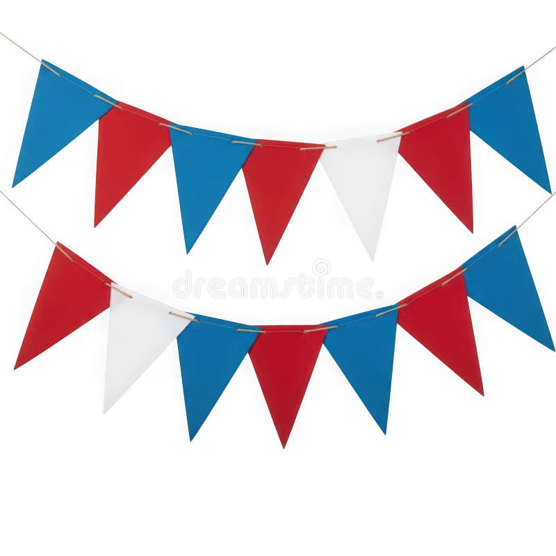 Celebratory pennant flags in patriotic colors stock illustration