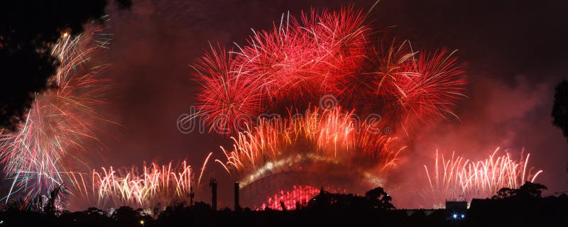 Celebrazioni dei fuochi d'artificio per i nuovi anni EVE, Sydney