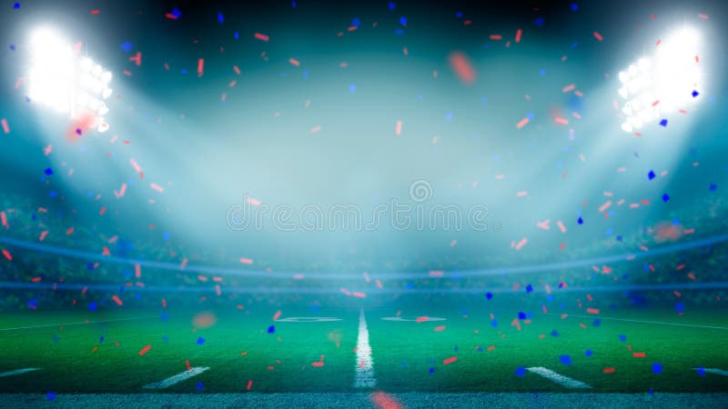 Celebração da vitória do campeonato do campo de futebol americano