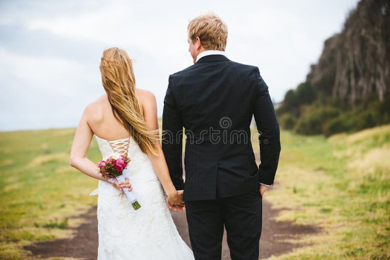 Celebração do casamento com ramalhete imagens de stock Celebração do casamento com ramalhete imagens de stock
