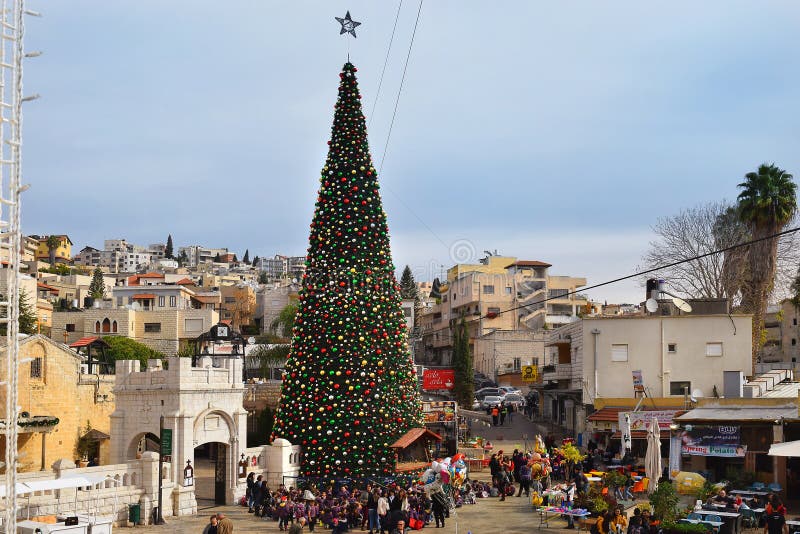 Celebração do Natal em Nazareth, Israel imagens de stock royalty free Celebração do Natal em Nazareth, Israel imagens de stock royalty free