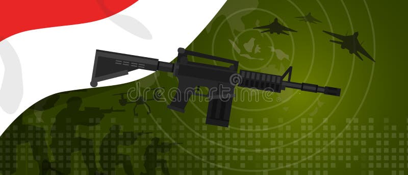 Celebração nacional do país da guerra e da luta do setor da defesa do exército da potência militar de Indonésia com o lutador de ilustração do vetor Celebração nacional do país da guerra e da luta do setor da defesa do exército da potência militar de Indonésia com o lutador de ilustração do vetor