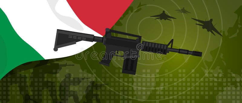 Celebração nacional do país da guerra e da luta do setor da defesa do exército da potência militar de Itália com o lutador de jat ilustração stock Celebração nacional do país da guerra e da luta do setor da defesa do exército da potência militar de Itália com o lutador de jat ilustração stock